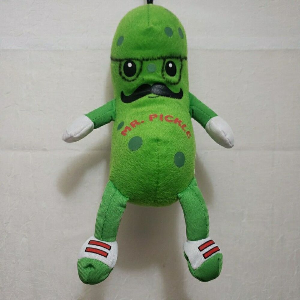 Fiesta Toys Mr. Pickle Plush Stuffed Animal Green Mustache Glasses 11"